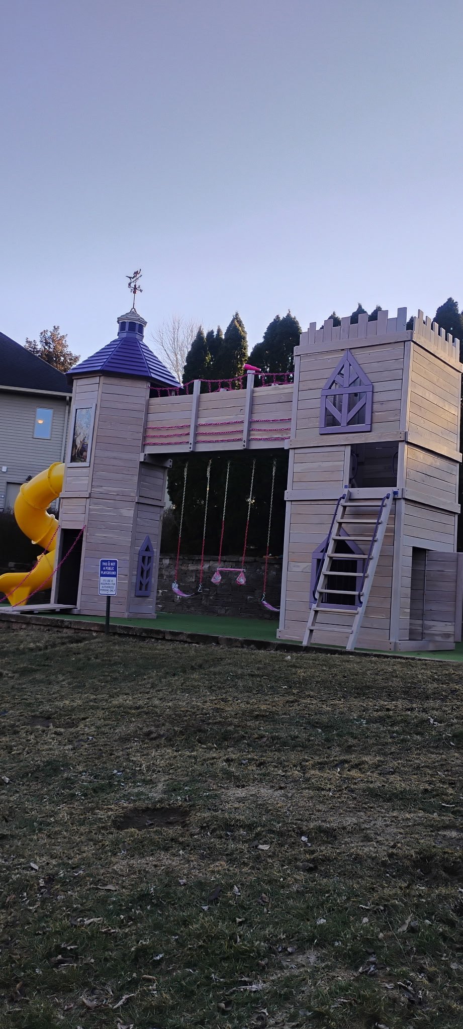 The HaHa Tonka Castle playset with turret, bridge and spiral slide